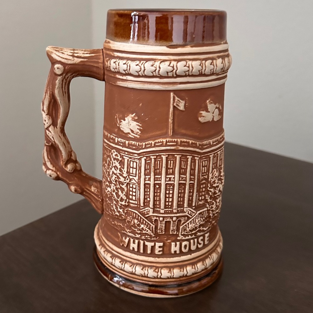 White House US Capitol Washington DC Ceramic Souvenir Stein Beer‎ Mug Vintage